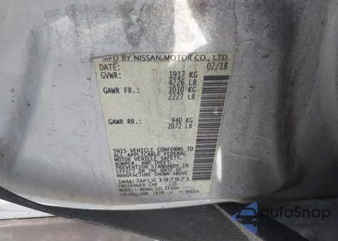 2018 Nissan Altima 2.5 Sv from USA, damaged, VIN 1N4AL3AP1JC197971